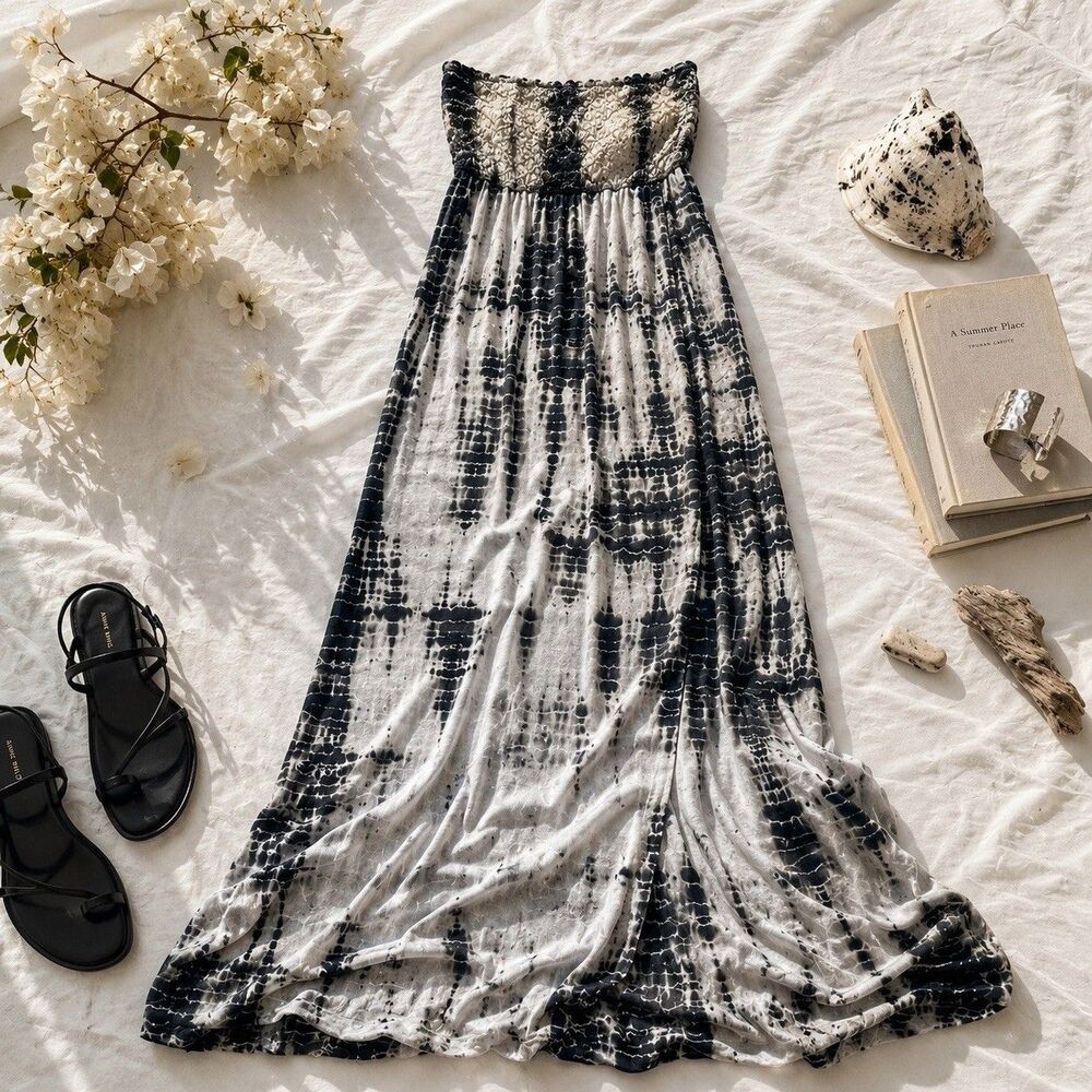 Hard Tail Tie Dye Lace Maxi Dress Boho Beachy Resort USA Made Small Festival